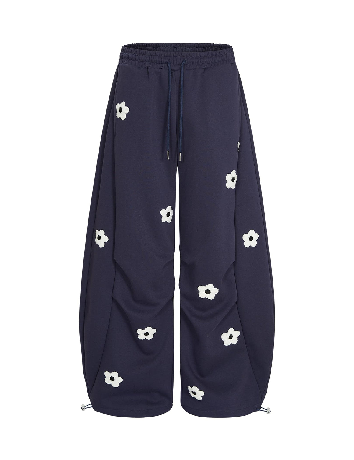 Aelfric Eden Baggy Wide Leg Sweatpants Flower Embroidery Casual Y2K Elastic Drawstring Lantern Barrel Lounge Trouser Pants