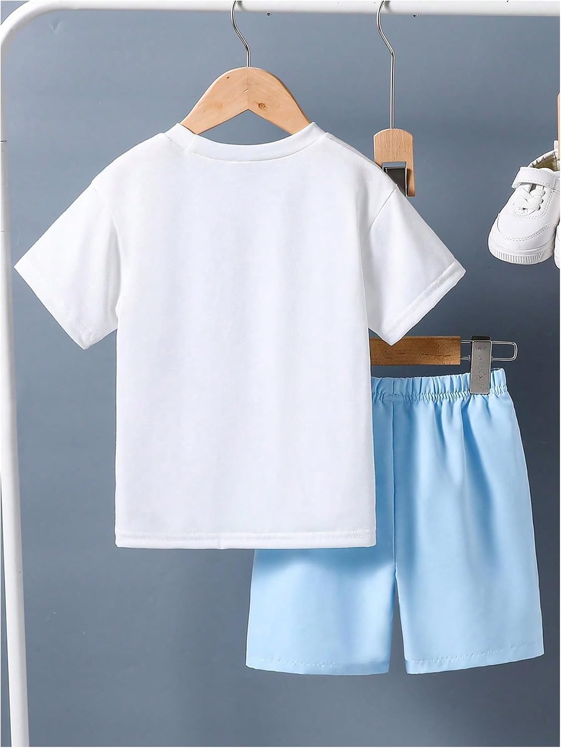VIPWOLF Boy's 2 Piece Cute Outfits Short Sleeve Graphic Tees and Casual Shorts Teen Boy Clothes