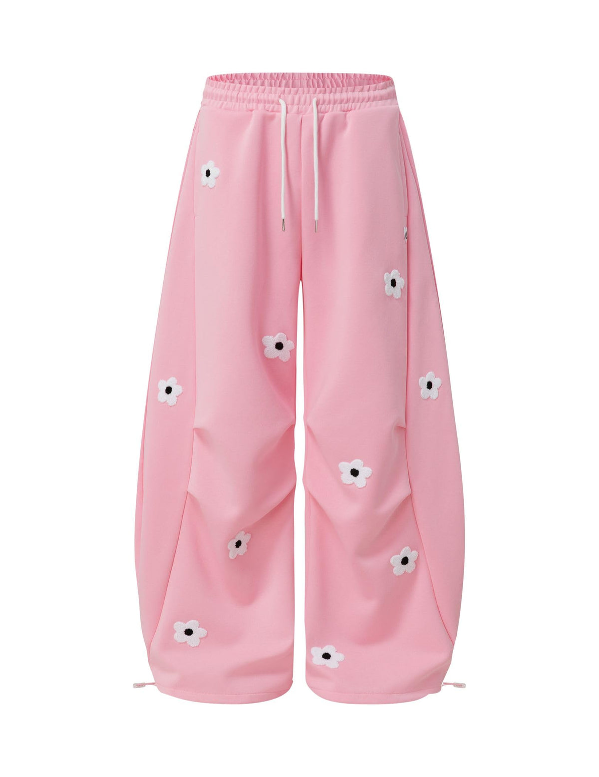 Aelfric Eden Baggy Wide Leg Sweatpants Flower Embroidery Casual Y2K Elastic Drawstring Lantern Barrel Lounge Trouser Pants