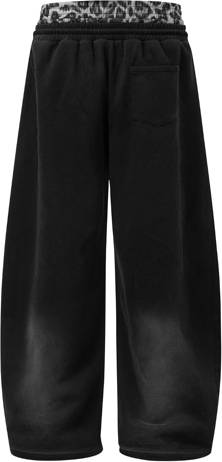 Aelfric Eden Washed Leopard Double Waist Baggy Sweatpants Unisex