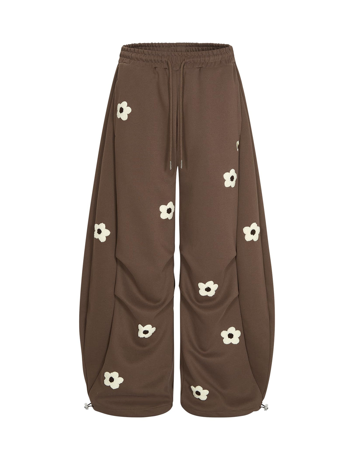 Aelfric Eden Baggy Wide Leg Sweatpants Flower Embroidery Casual Y2K Elastic Drawstring Lantern Barrel Lounge Trouser Pants