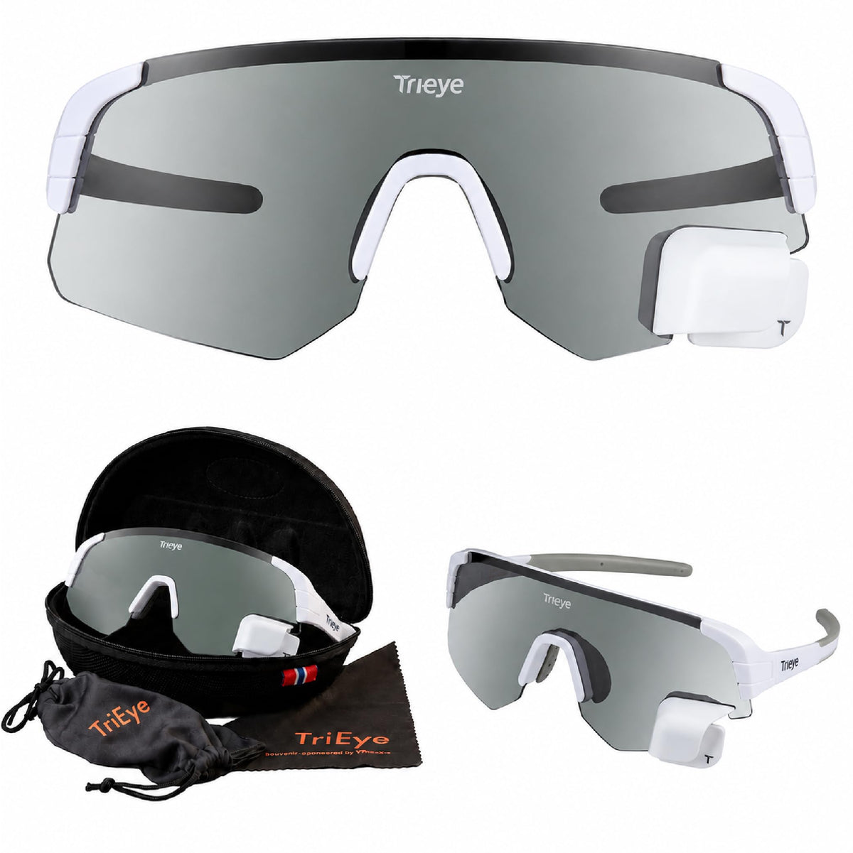TriEye Cycling Glasses with Rearview Mirror, UV400 Bike Sunglasses