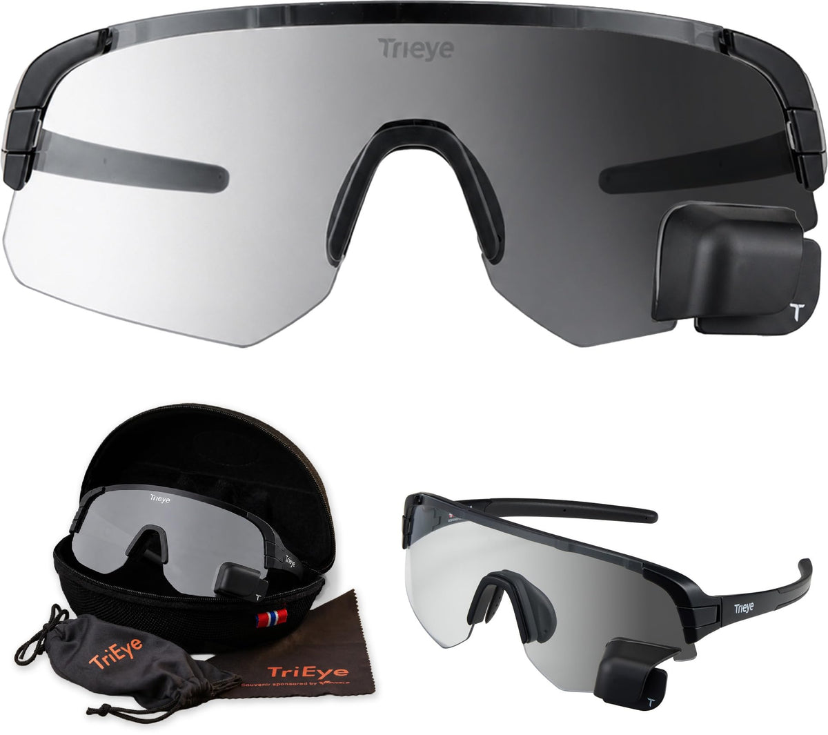 TriEye Cycling Glasses with Rearview Mirror, UV400 Bike Sunglasses