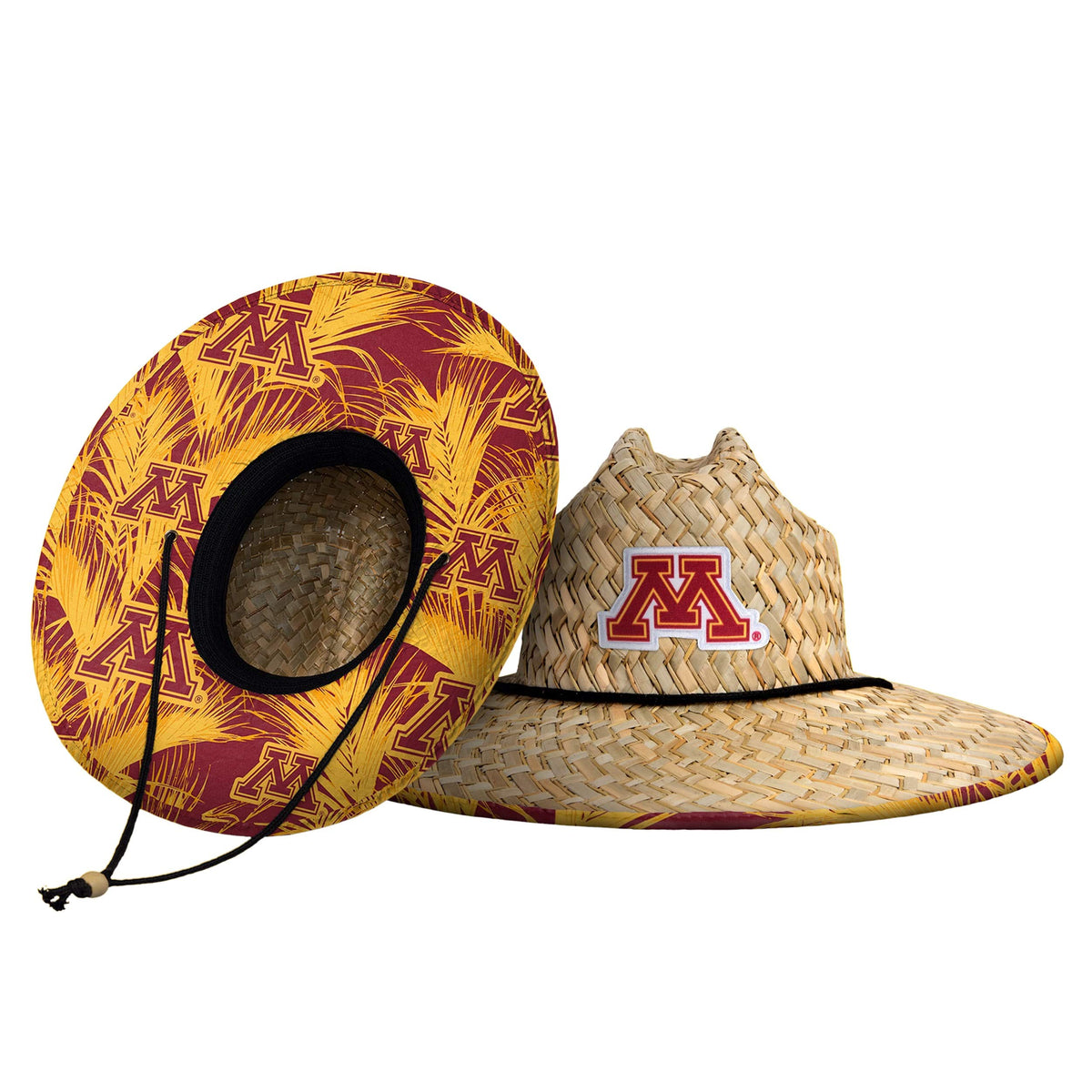 FOCO Men's NCAA College Team Logo Floral Straw Sun Hat