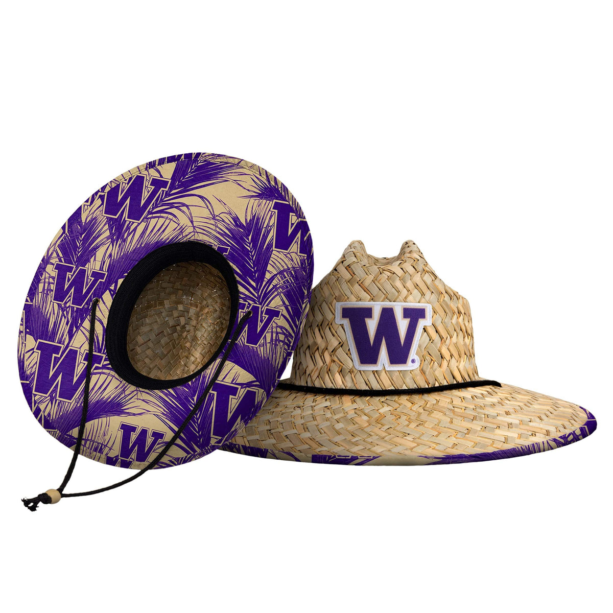 FOCO Men's NCAA College Team Logo Floral Straw Sun Hat
