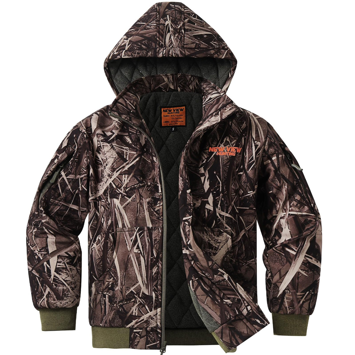 NEW VIEW Kids Camo Hunting Clothes Silent, Youth Hunting Jacket for Cold Winter, Camouflage Hunting Coat for Boys & Girls