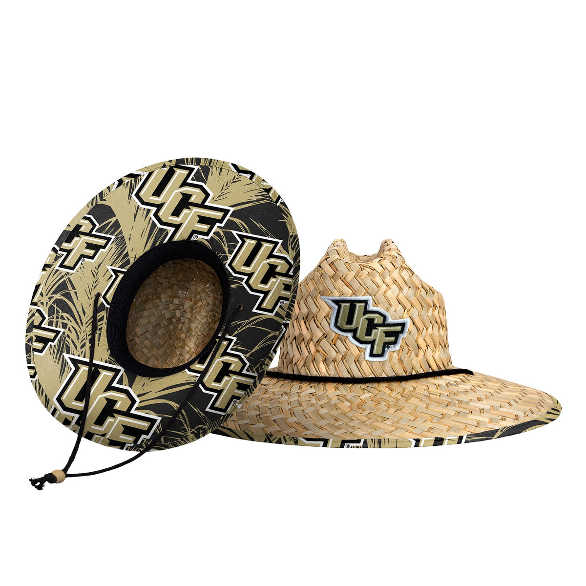 FOCO Men's NCAA College Team Logo Floral Straw Sun Hat