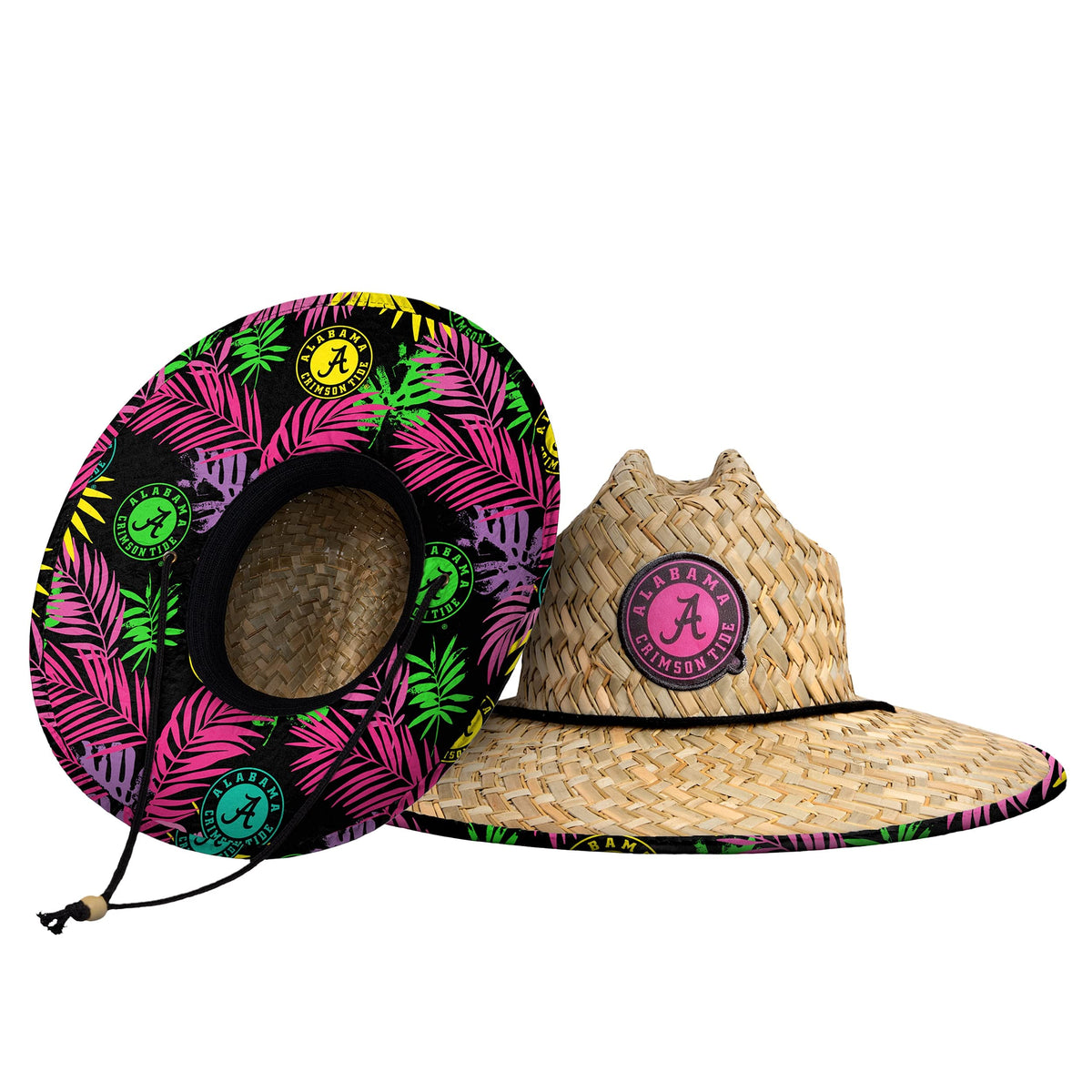 FOCO Men's NCAA College Team Logo Floral Straw Sun Hat