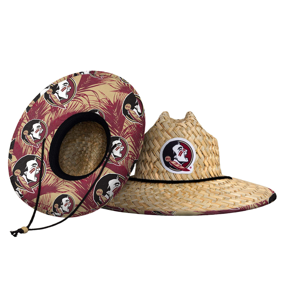 FOCO Men's NCAA College Team Logo Floral Straw Sun Hat