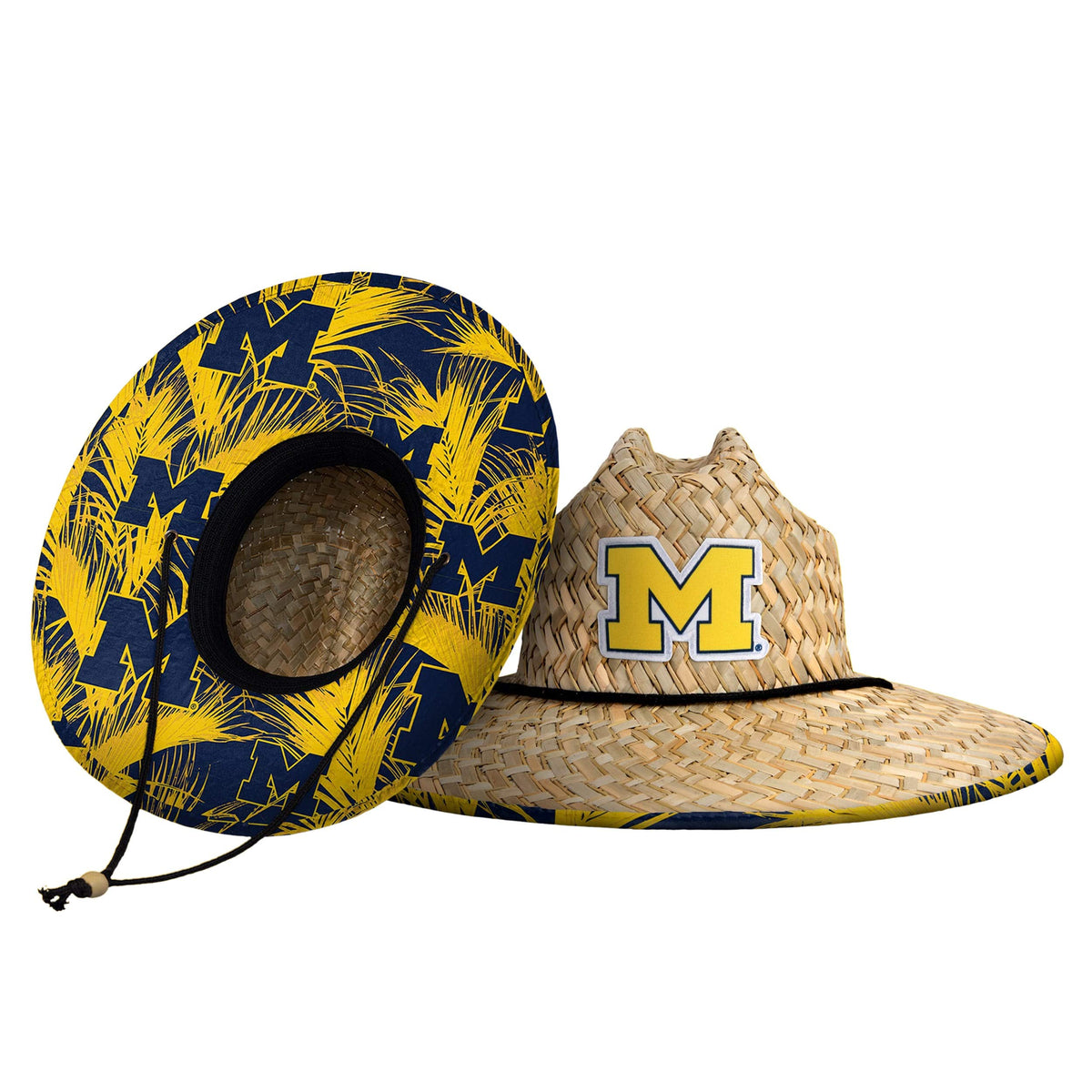 FOCO Men's NCAA College Team Logo Floral Straw Sun Hat