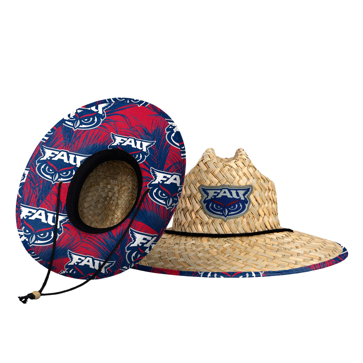 FOCO Men's NCAA College Team Logo Floral Straw Sun Hat