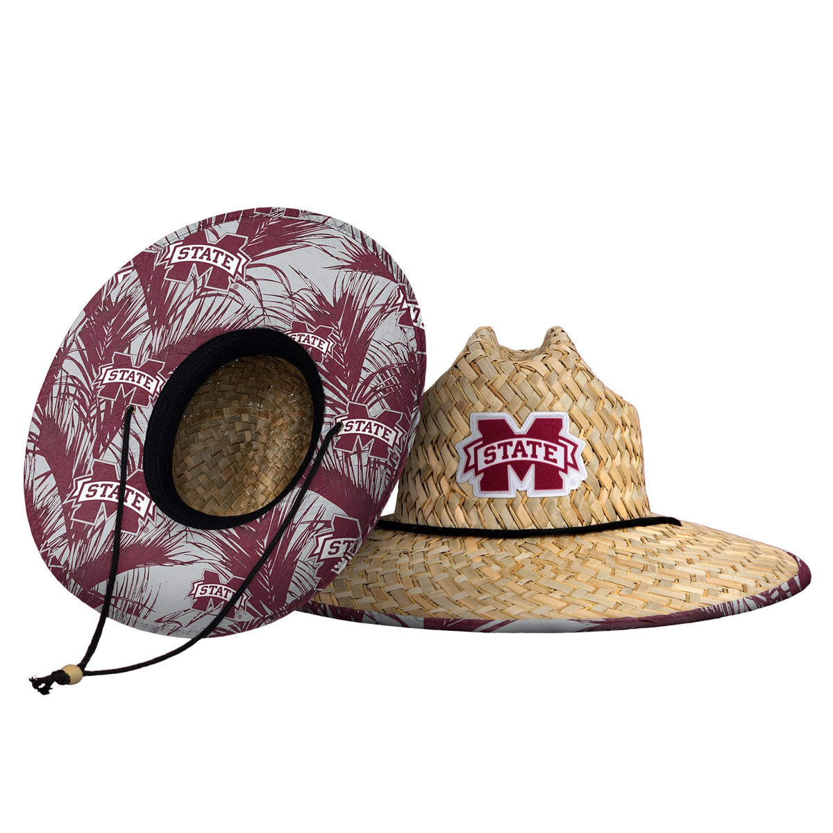 FOCO Men's NCAA College Team Logo Floral Straw Sun Hat