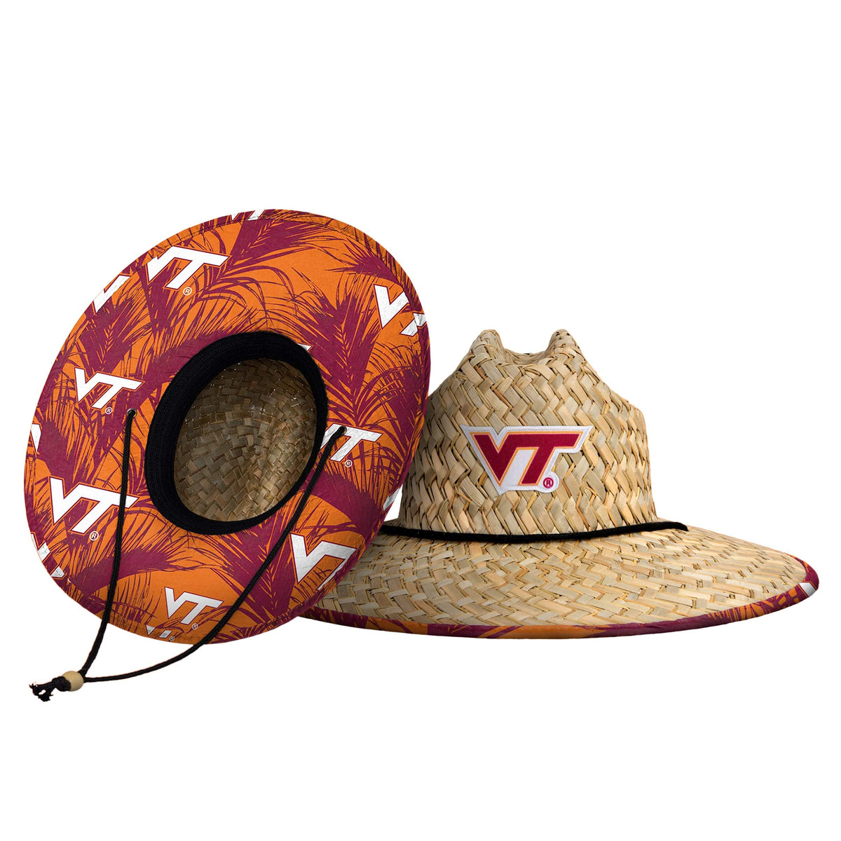 FOCO Men's NCAA College Team Logo Floral Straw Sun Hat
