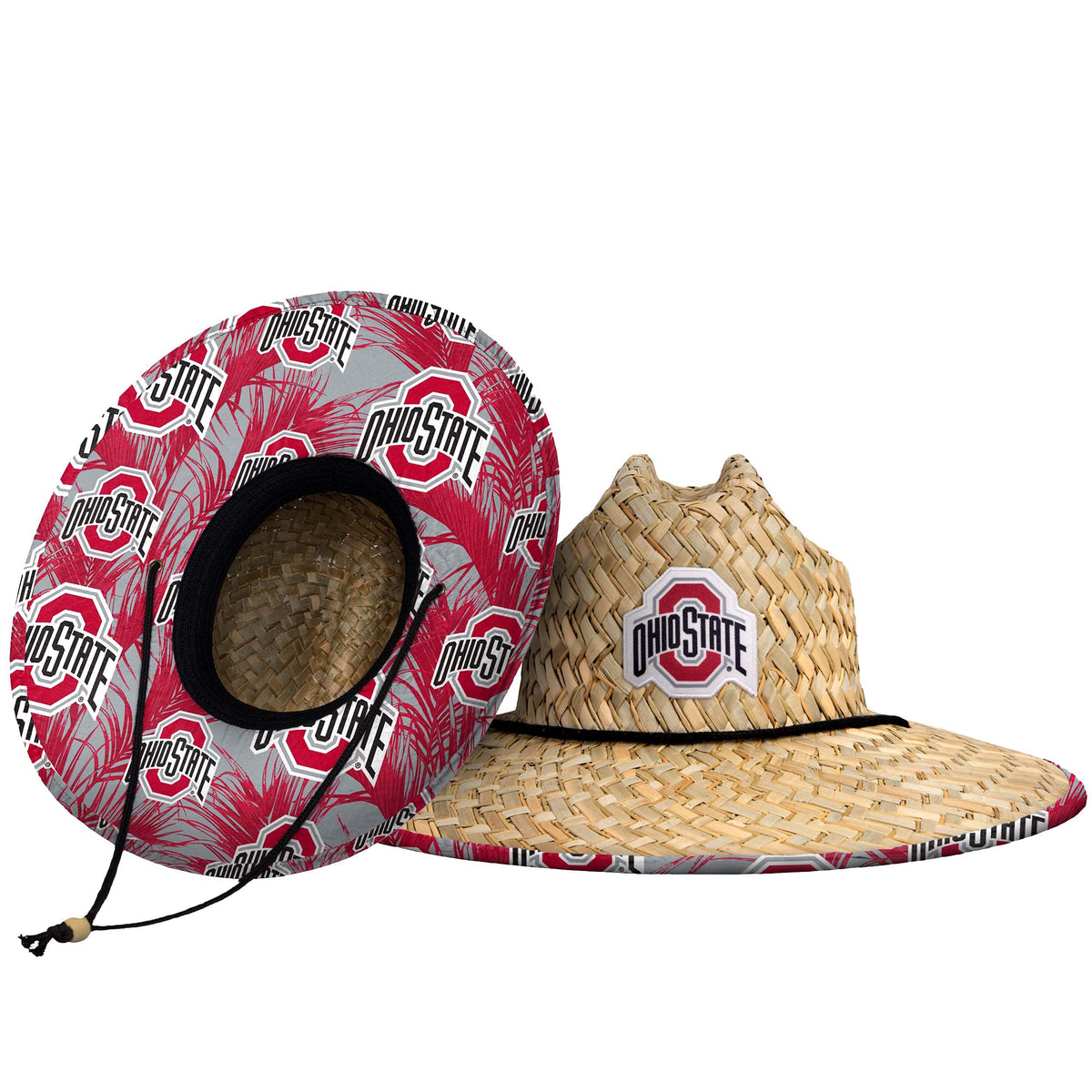FOCO Men's NCAA College Team Logo Floral Straw Sun Hat