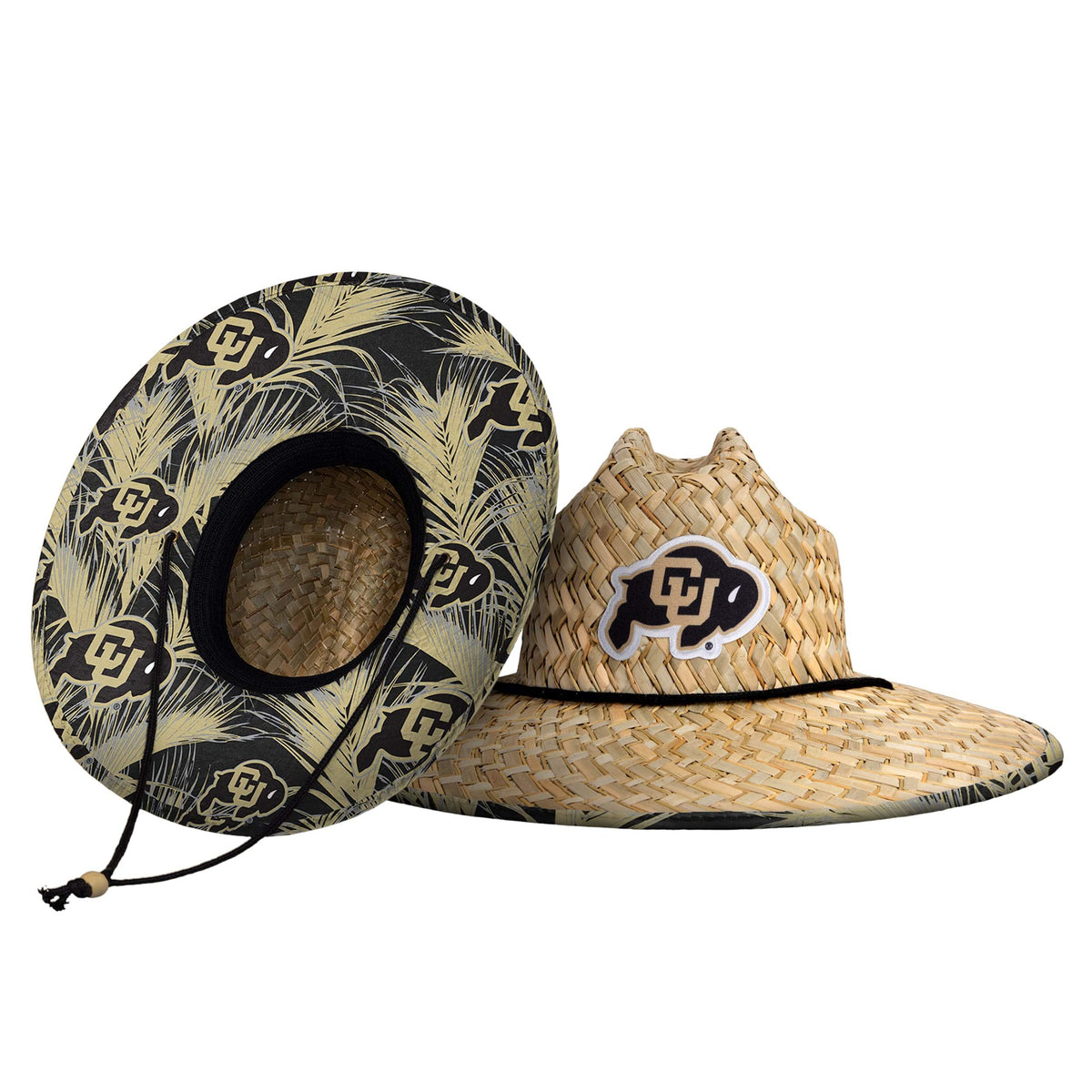 FOCO Men's NCAA College Team Logo Floral Straw Sun Hat