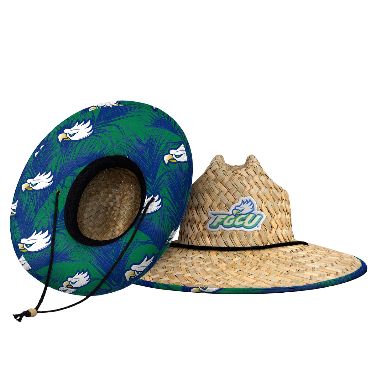 FOCO Men's NCAA College Team Logo Floral Straw Sun Hat