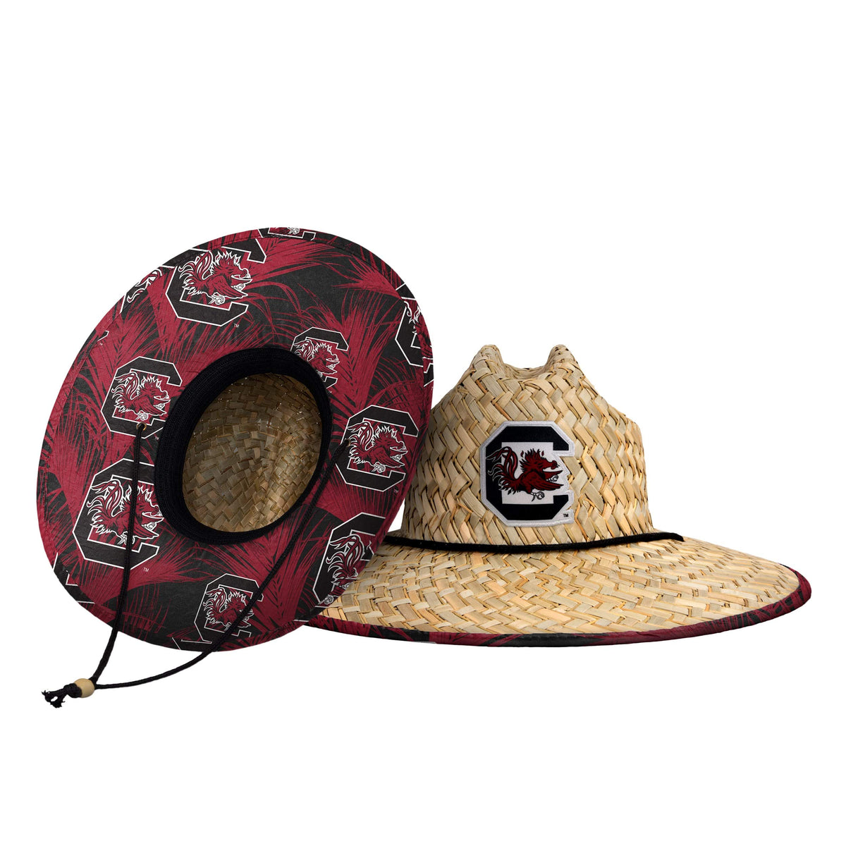 FOCO Men's NCAA College Team Logo Floral Straw Sun Hat