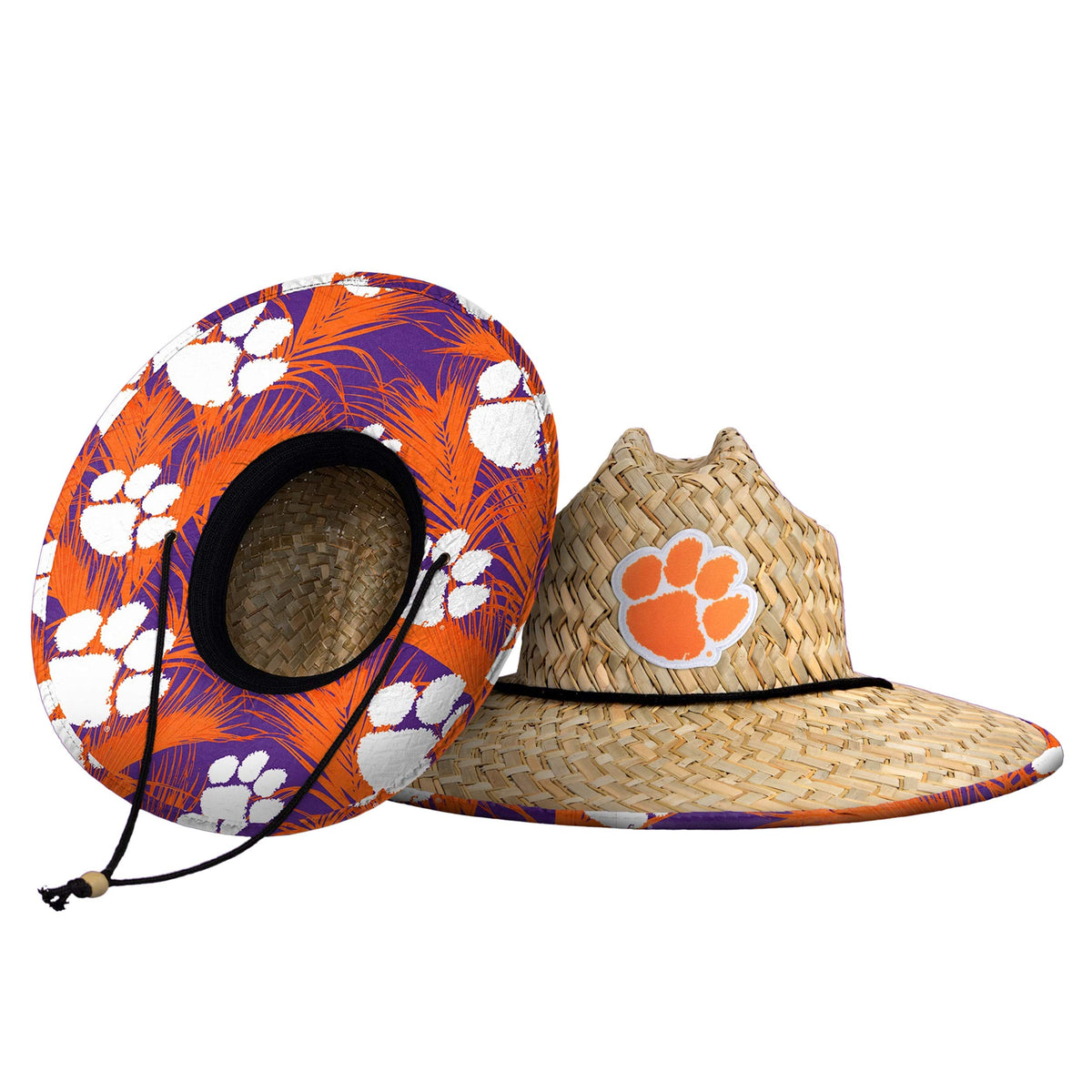 FOCO Men's NCAA College Team Logo Floral Straw Sun Hat
