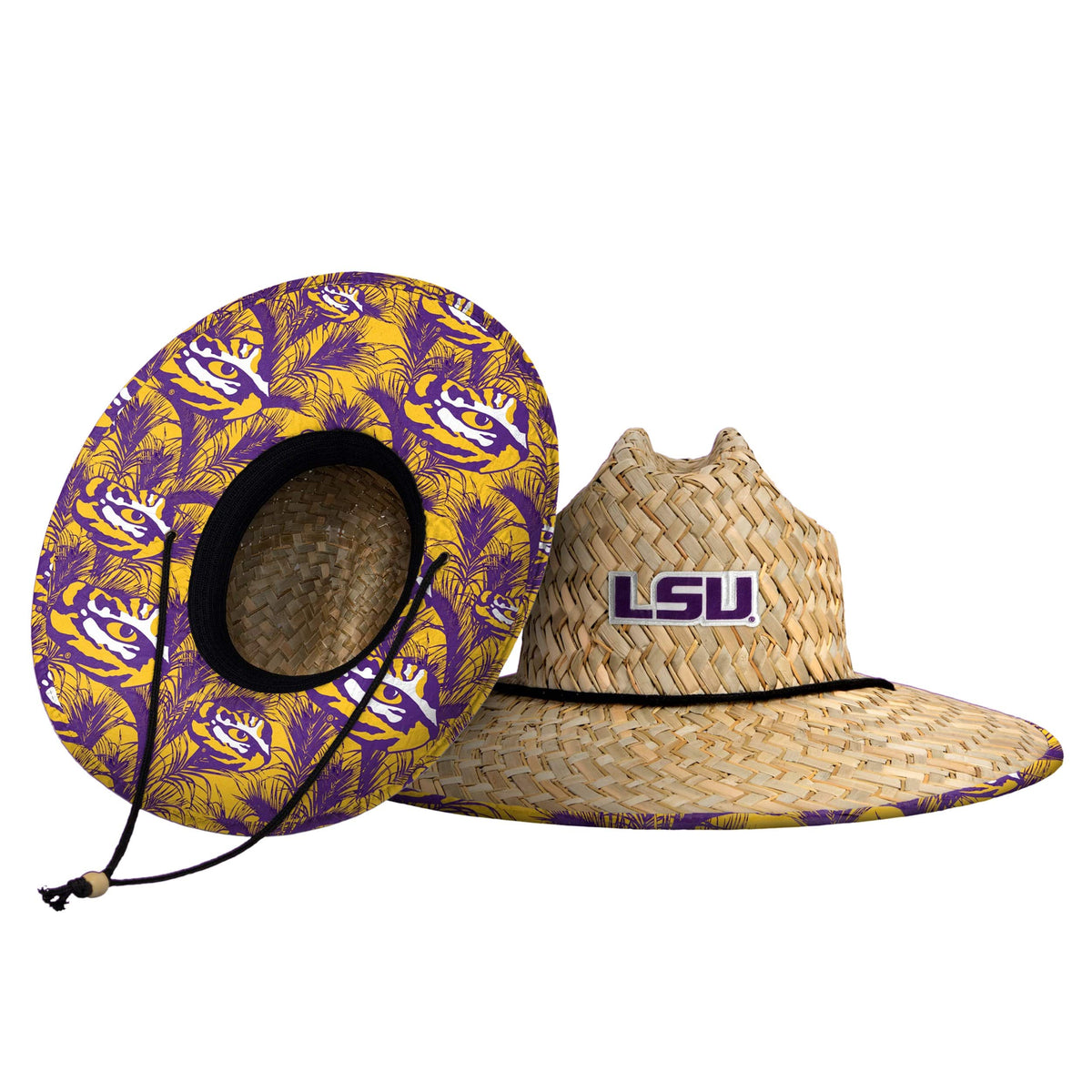 FOCO Men's NCAA College Team Logo Floral Straw Sun Hat
